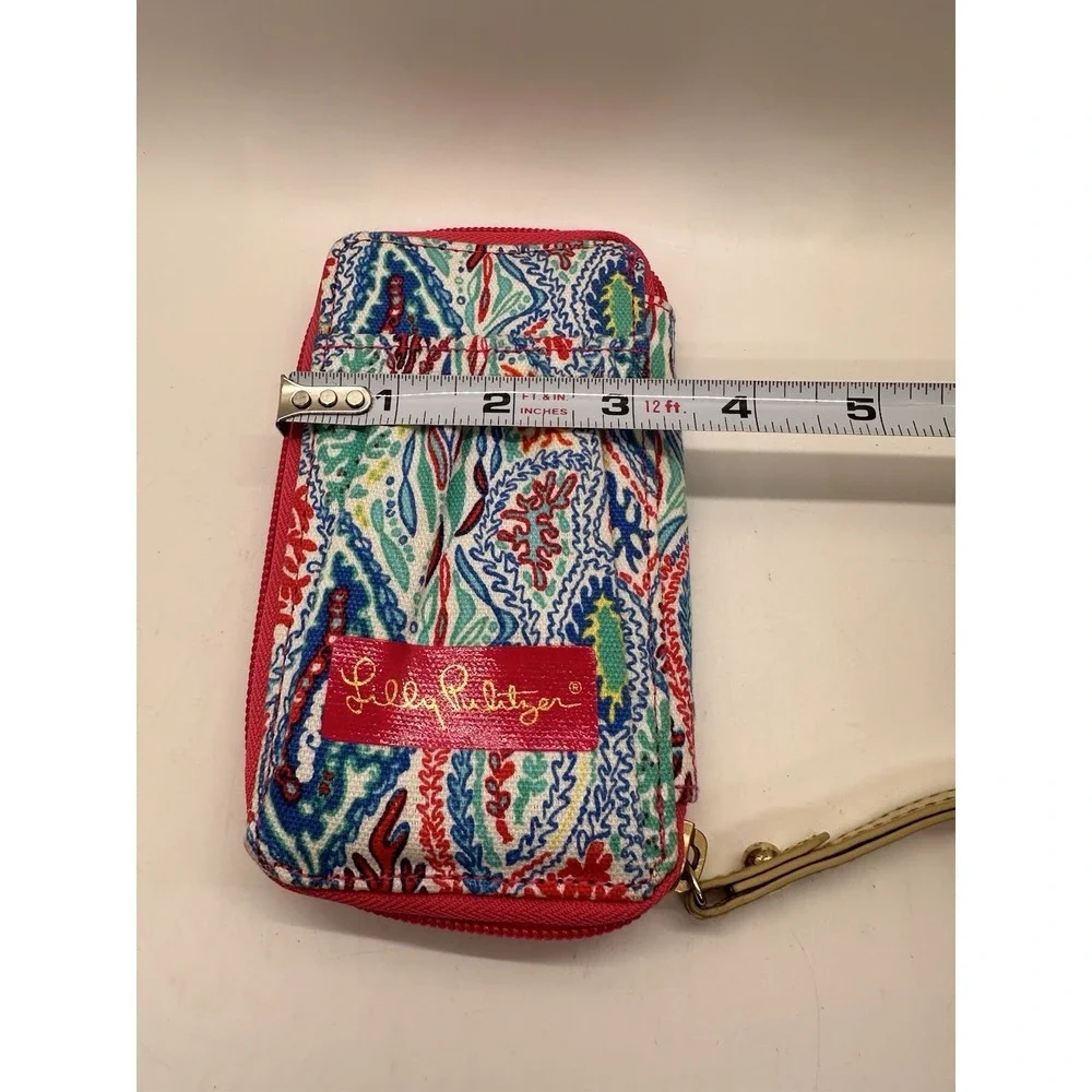 Lilly Pulitzer Zip Wristlet Wallet Preppy Floral‎ Paisley Multicolor